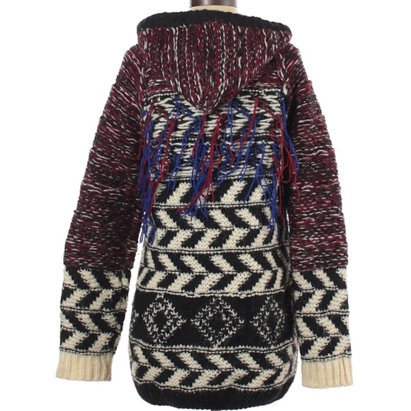 ISABEL MARANT + H&M Hooded Wool blend Knit Zip-up Cardigan Sweater - Picture 2 of 10